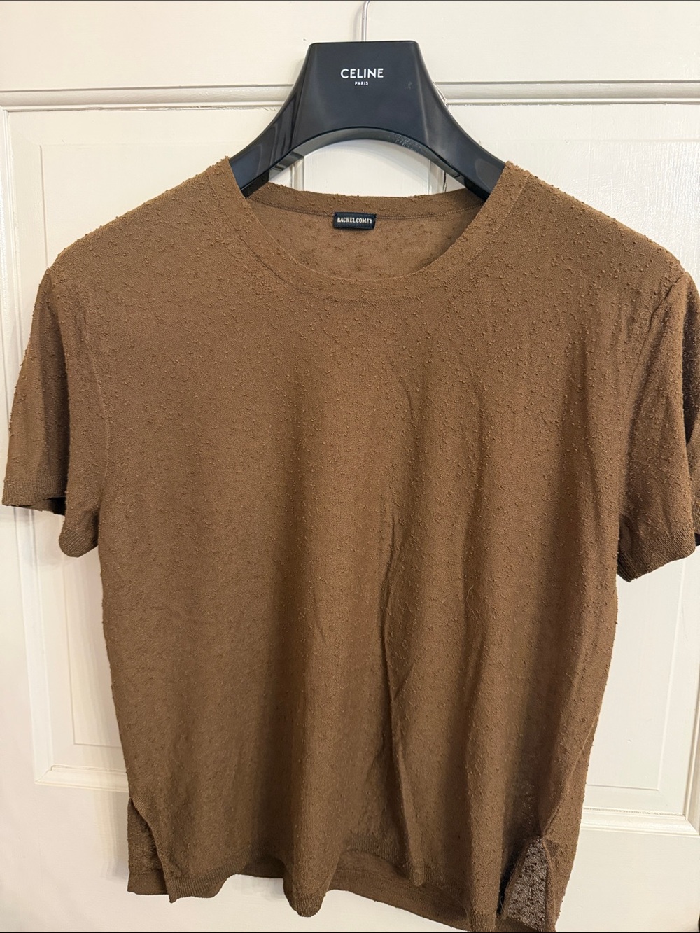 Rachel Comey Brown Textured Short-Sleeve Crewneck T-Shirt size Medium